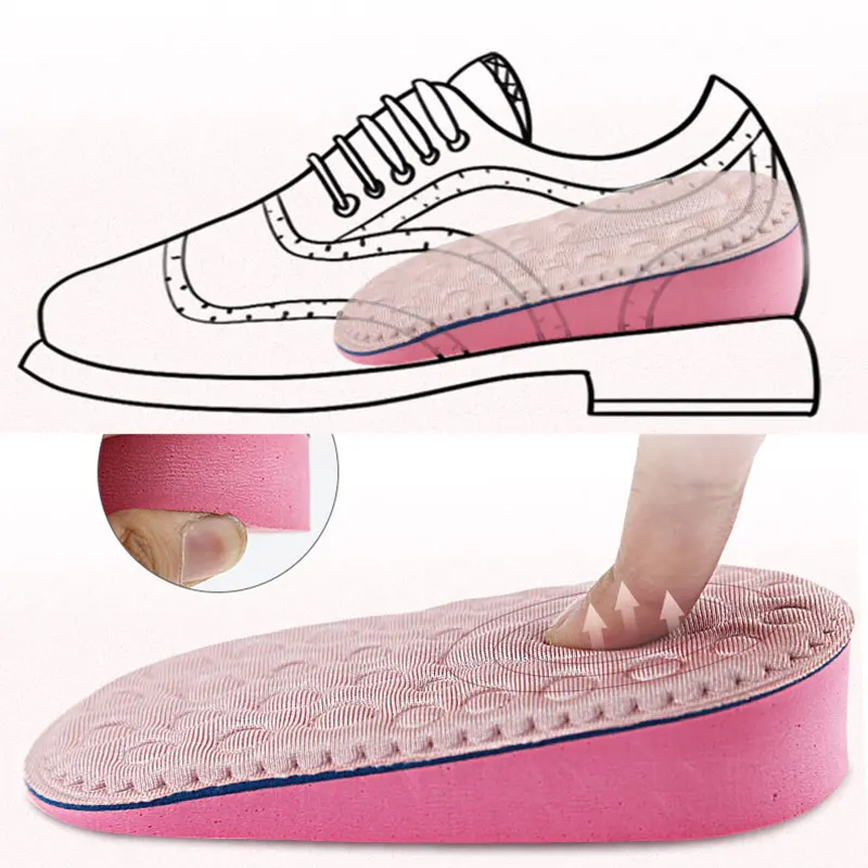

Unisex Invisible Height Increase Insole Cushion Height Lift Adjustable Cut Shoe Heel Insert Shoes Support Absorbant Foot Pad
