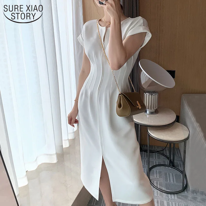 Women Long Dress 2021 Summer Casual O-neck Puff-Sleeve Oversize Dots Elegant Female Dress Ladies Loose Vestidos Femme 9941