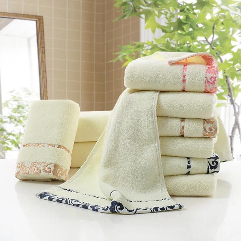 

10pcs Bath Towels 100% Cotton Face Towel Fiber Absorbent bathroom Home Towels Natural Eco-friendly Embroidere duick dry cloth