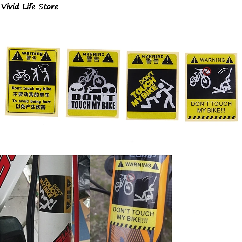 

1pc DONT TOUCH MY BIKE Bicycle Warning Sticker Waterproof Decal Waterproof Decorative Cycling Accessories