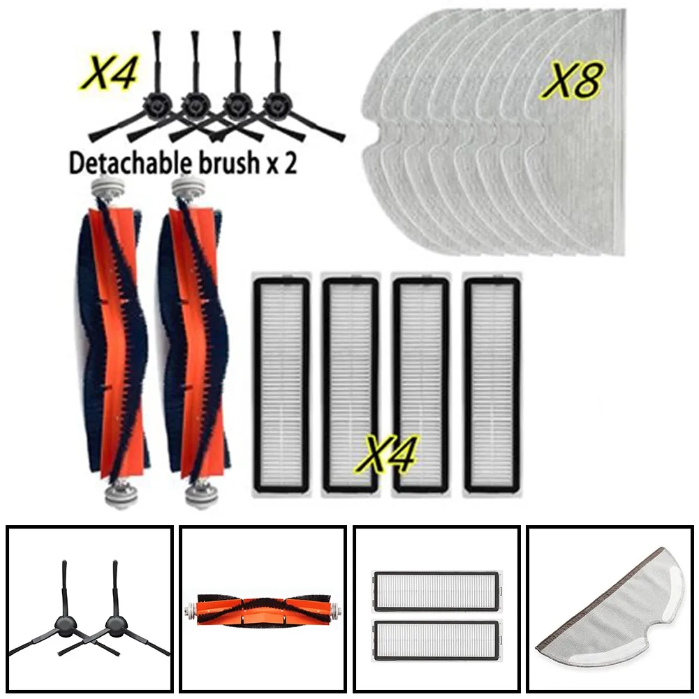 

18pc/set For Dreame Bot Z10 Pro L10 Plus Robotic Vacuum Cleaner Parts Kits Original Main Side Brush Filter Rag Home Floor Clean