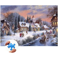 jigsaw puzzle 1000 pieces adult children educational toy craft decorations hanging paintings winter night town