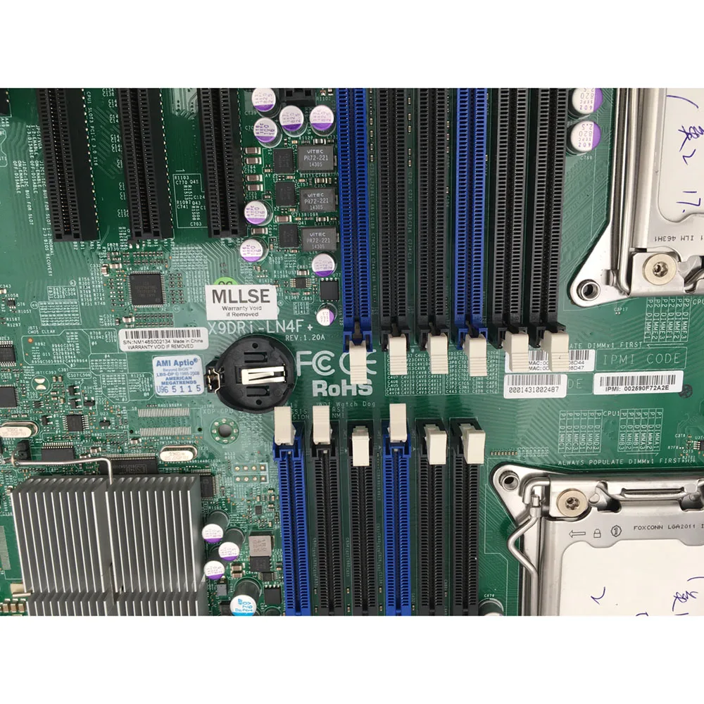 Оригинальная Серверная материнская плата для Supermicro X9DRI-LN4F + LGA2011 X79 REV1.20A Отличный