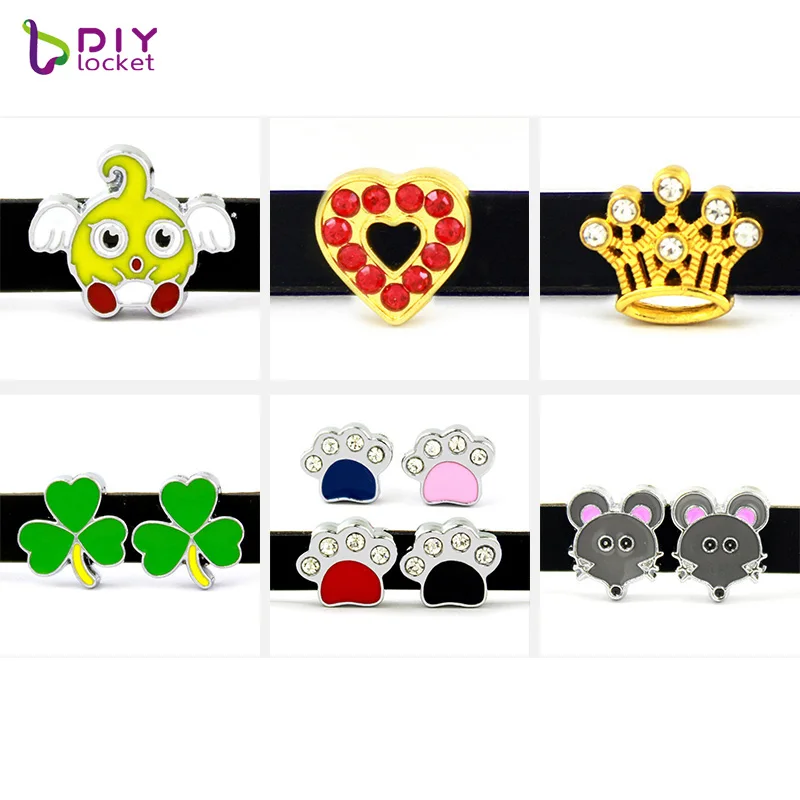 10 шт./лот оптовая продажа 8 мм смешанный стиль слайд амулеты подходят DIY браслет