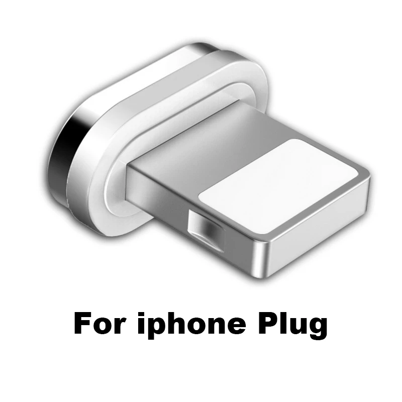 Магнитный usb-кабель для зарядки, 90 градусов, 3 А, быстрая зарядка, Micro usb type C, зарядное устройство для телефона, адаптер, освещение для iPhone, Xiaomi, USBC, провод - Цвет: Only Plug For iphone