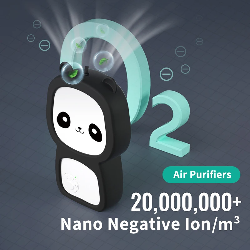 

Portable Cartoon Car Air Purifier Negative Ion Deodorizing Smoke Hanging Neck Air Purifier Cute Air Freshener for Cars Homes