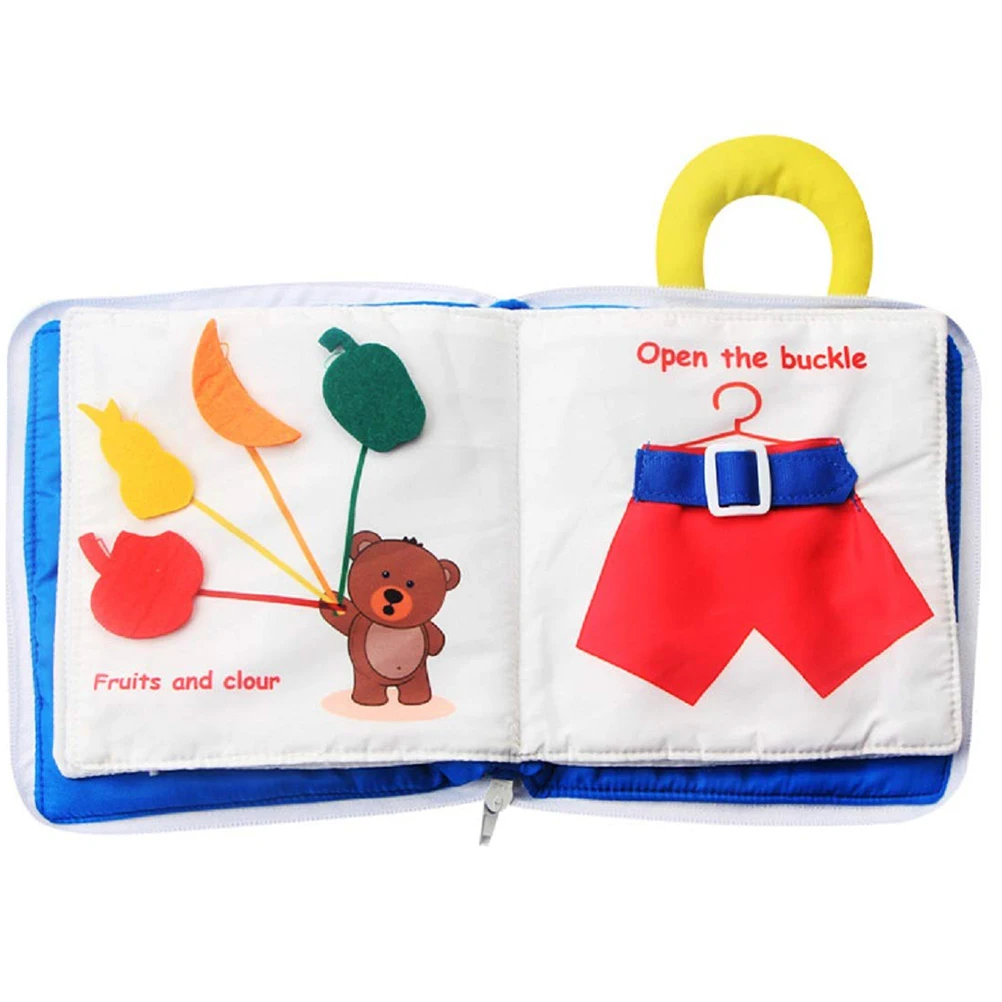 Детские развивающие игрушки 3D тканевая книга для обучения одеванию книжка с