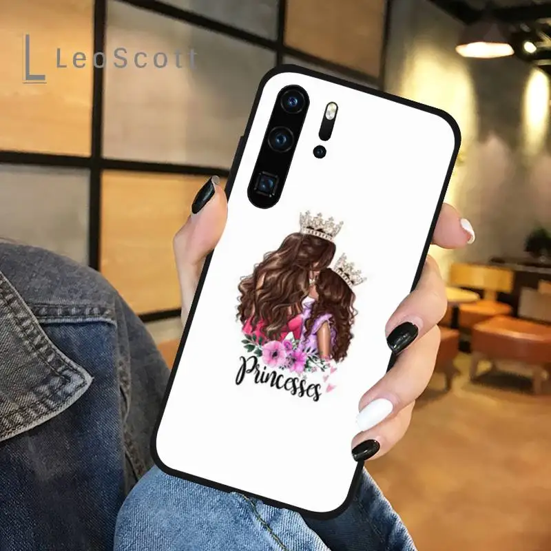 

Baby Mom Girls love cartoon Phone Case For Huawei P 20 30 40 lite pro smart 2019 honor 10 i lite 8x nova 5t mate 20 pro funda