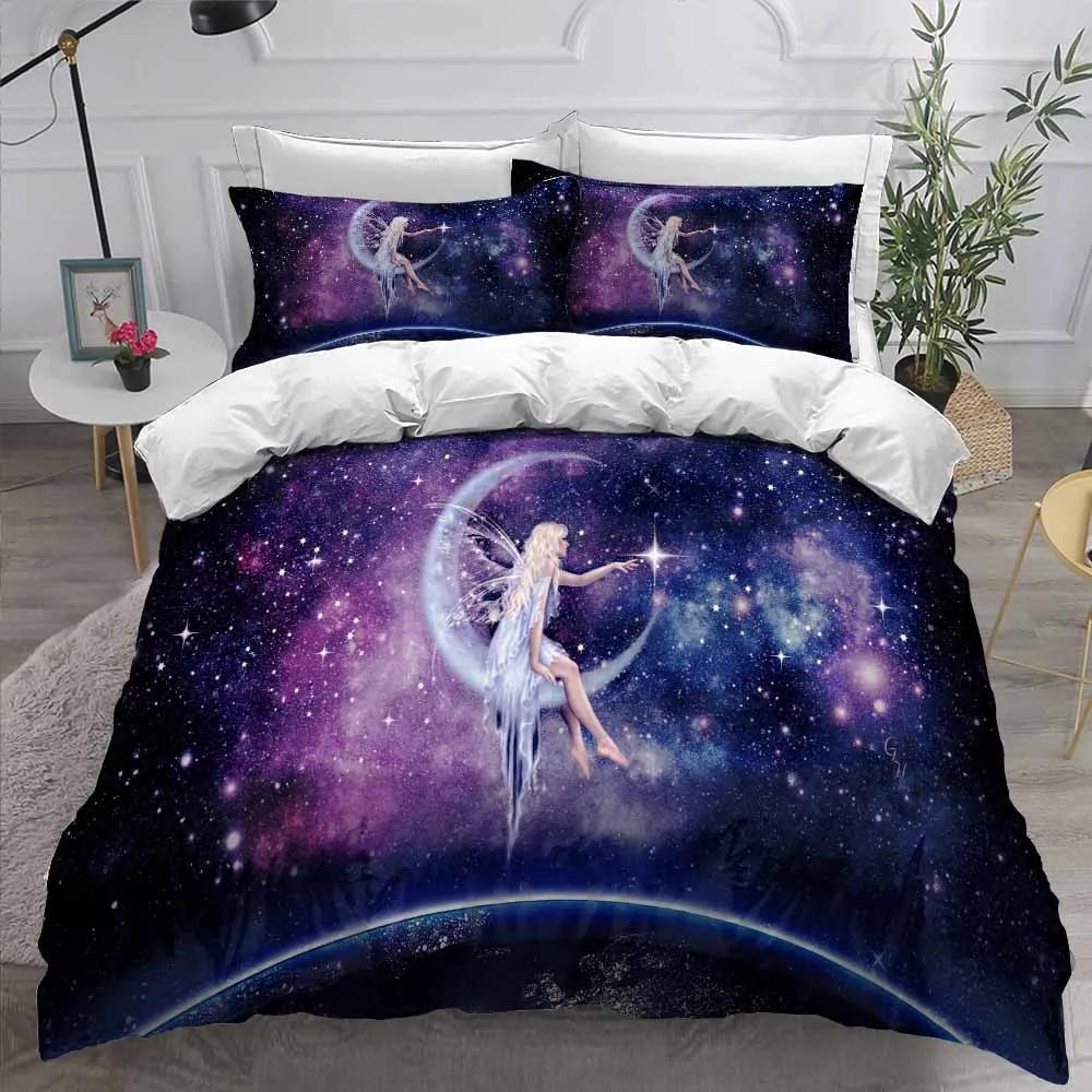 

Комплект постельного белья для девочек, из 2/3 предметов, с 3D-принтом феи, пододеяльник, домашний текстиль, пододеяльник для кровати, Удобный ...