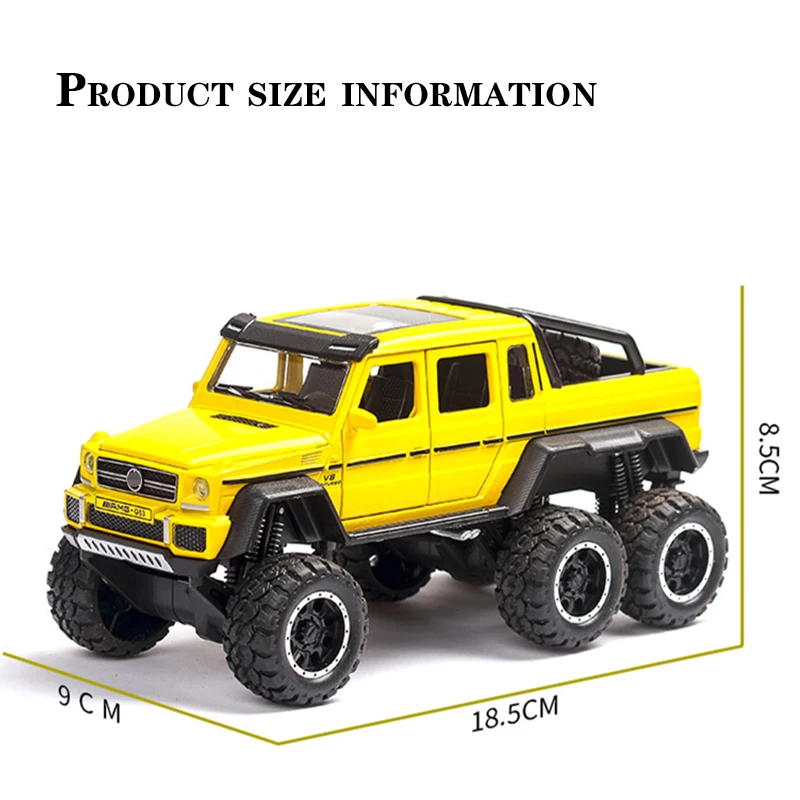 1:32 Масштаб AMG G63 6X6 пикап Внедорожник внедорожный металлический сплав модель автомобиля литые автомобили игрушки для детей Подарки для детей