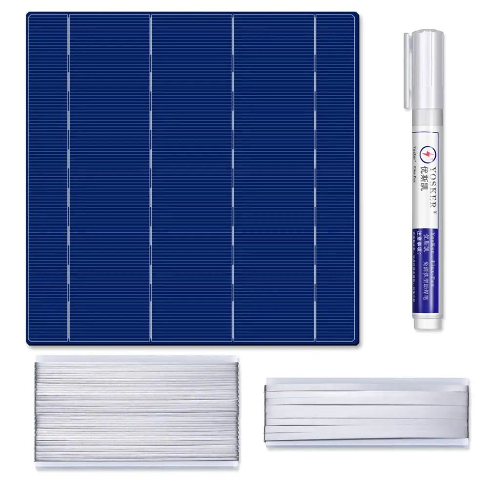 Solar Cells Kits 20 шт 4,5 W A Класс 156 мм фотоэлектрическая солнечная батарея, солнечный инвертор 6x6 для PV Панели солнечные - Цвет: Solar Cells Kits