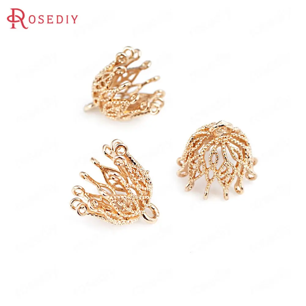 (D112) круглые и овальные шармы с круглыми овальными шариками 24 к цвета шампанского