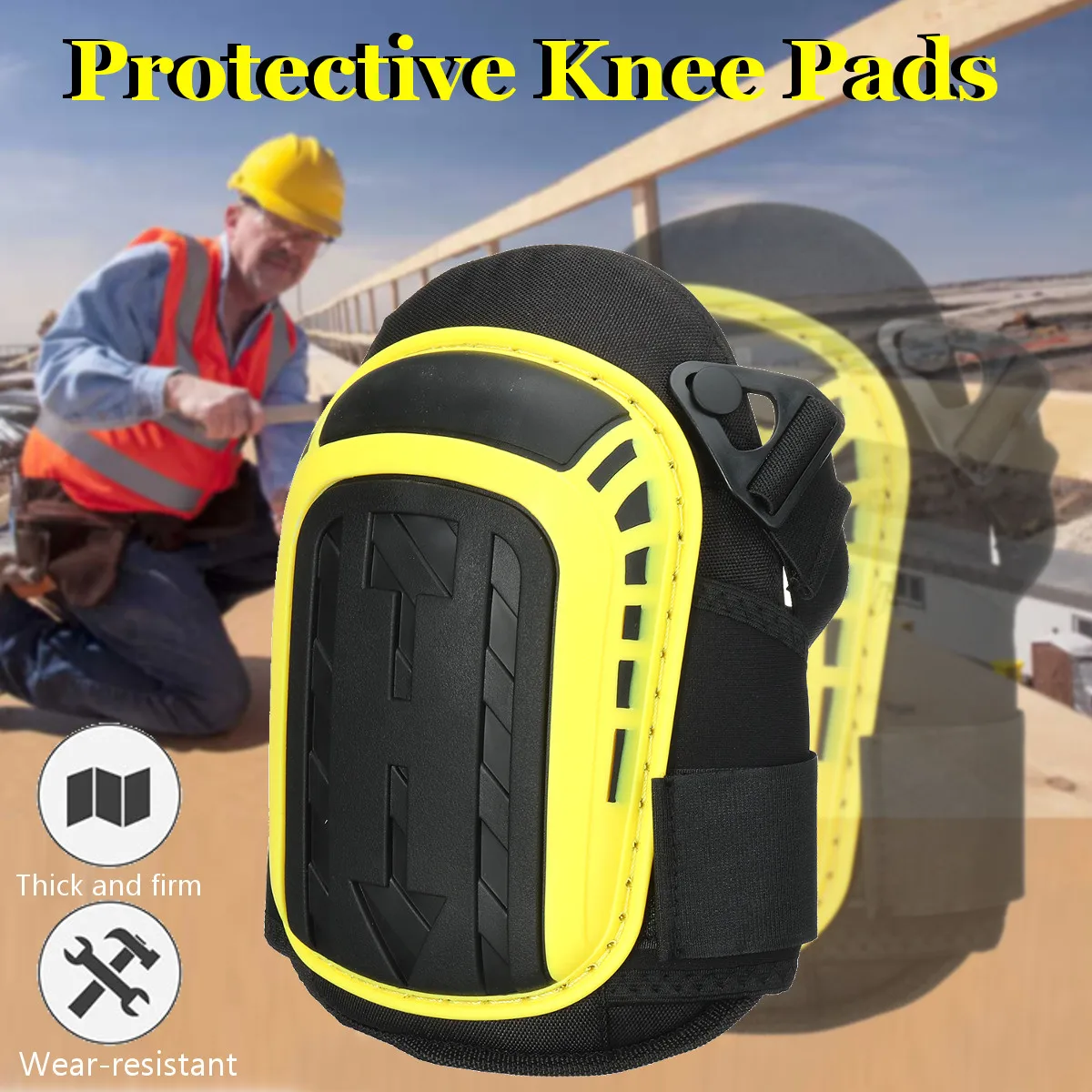

Gel Knee Pads For Work Gardening-Heavy Duty Professional Knee Pad with EVA Foam GEL Cushion For Construction Concrete