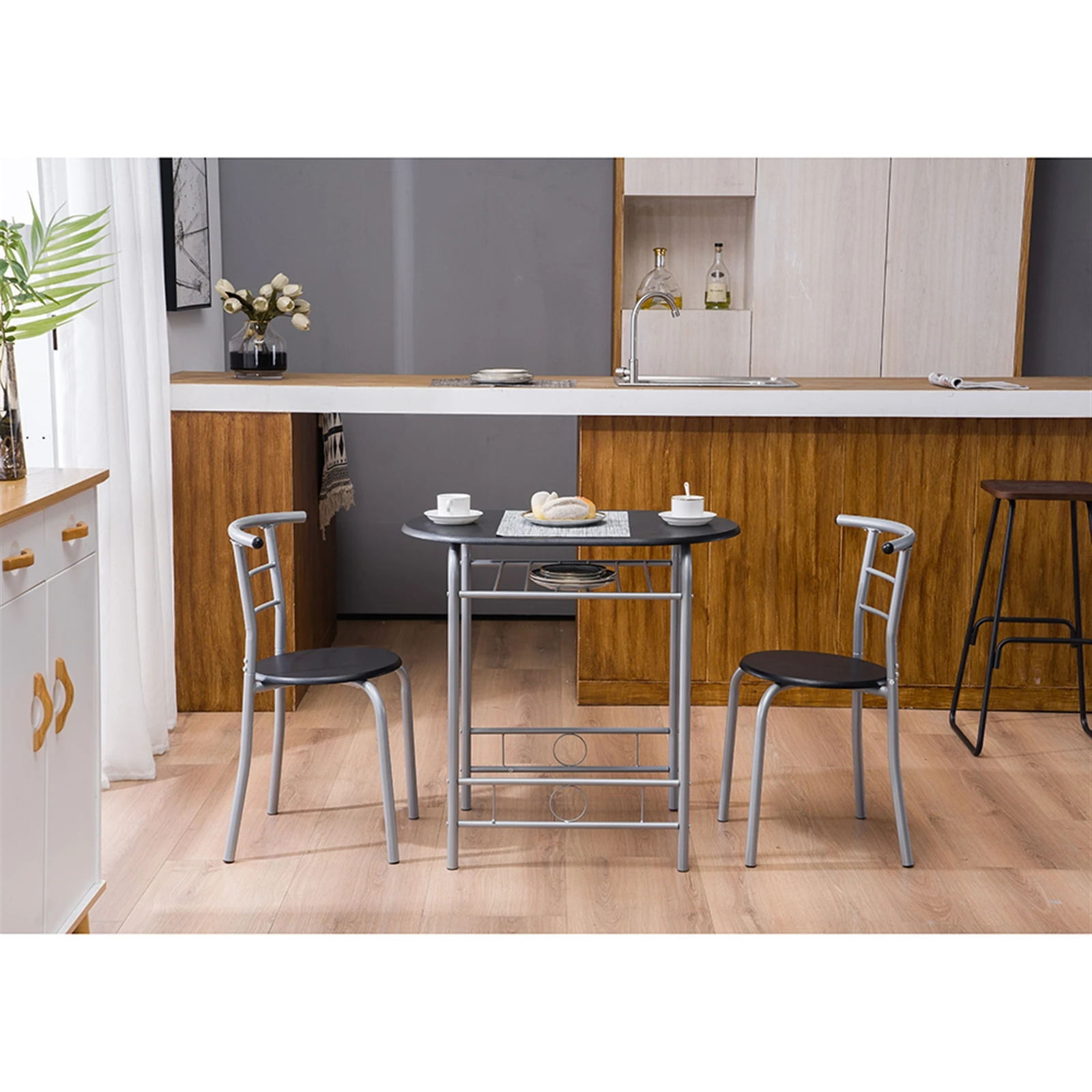 

PVC Breakfast Table (One Table and Two Chairs) Black