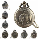 Ожерелье с подвеской в античном стиле, Бронзовый кулон в виде китайского знака зодиака, памятные подарки, старомодное бронзовое ожерелье, цепь-брелок для часов