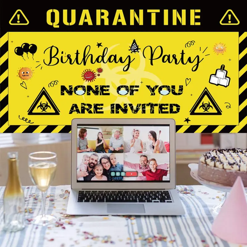 

Quarantine Birthday Decorations Banner - Social Distancing Backdrop Bday Party Idea Supplies,Birthday Sign Hanging Decor