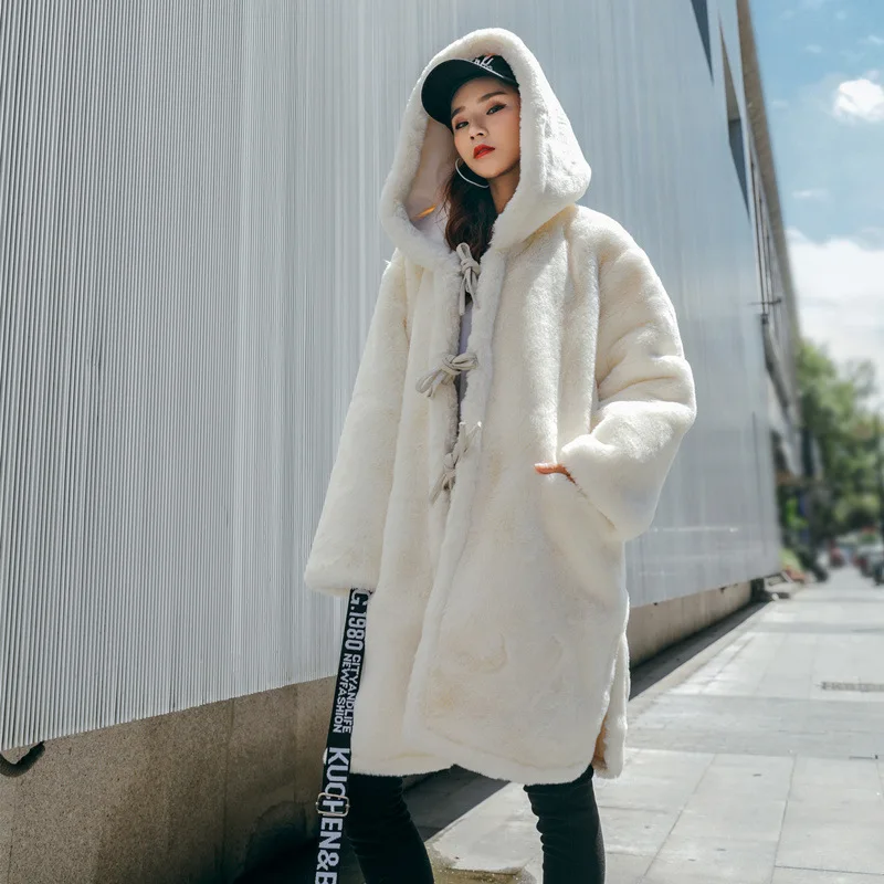 2019 Winter New Fur Outerwear Female Fashion Plus Size Solid Color Long Fur Coat High-end Warm Mink Fur Jacket Coat Women Parka