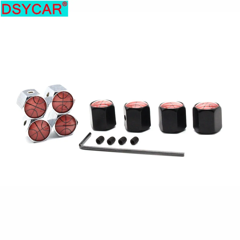 DSYCAR 1 комплект, автомобильный Стайлинг, цинковый сплав, противоугонная, баскетбольный стиль, автомобильная шина, крышка клапана, s колеса, шины, шток, воздушный колпачок, воздухонепроницаемые крышки