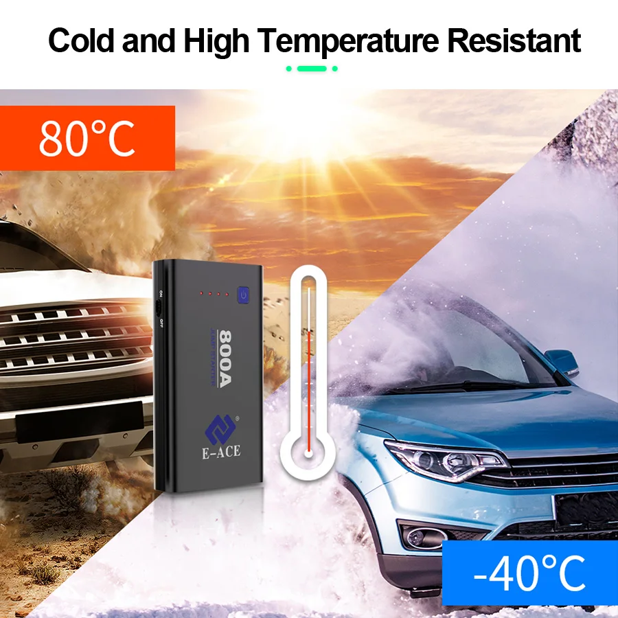 E ACE стартер для автомобиля аккумулятор Power Bank 800A 12V аварийный портативный