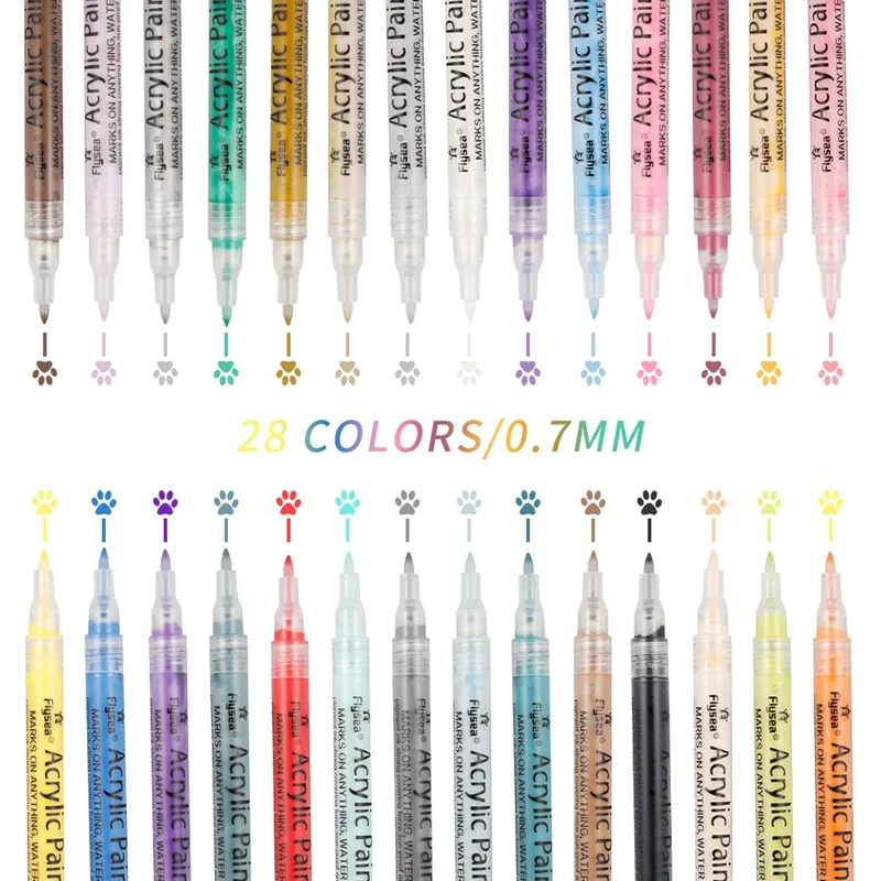 28 цветов/набор 0 7 мм маркеры для рисования акриловыми красками | Канцтовары офиса