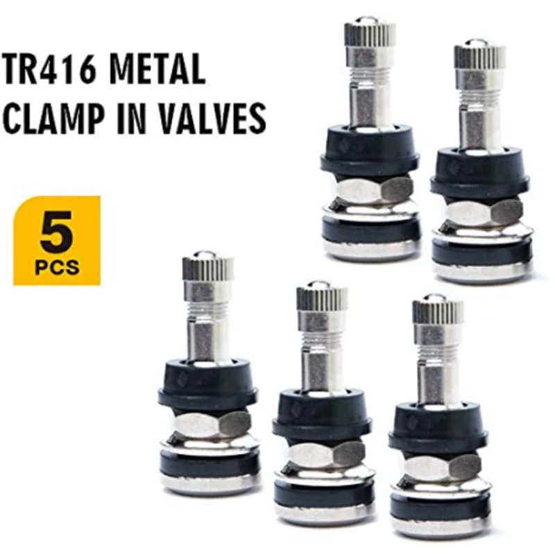 

5 Pcs TR416 Metal Stem for External Mounting Suitable for .453 inch and .625 inch Rim Holes