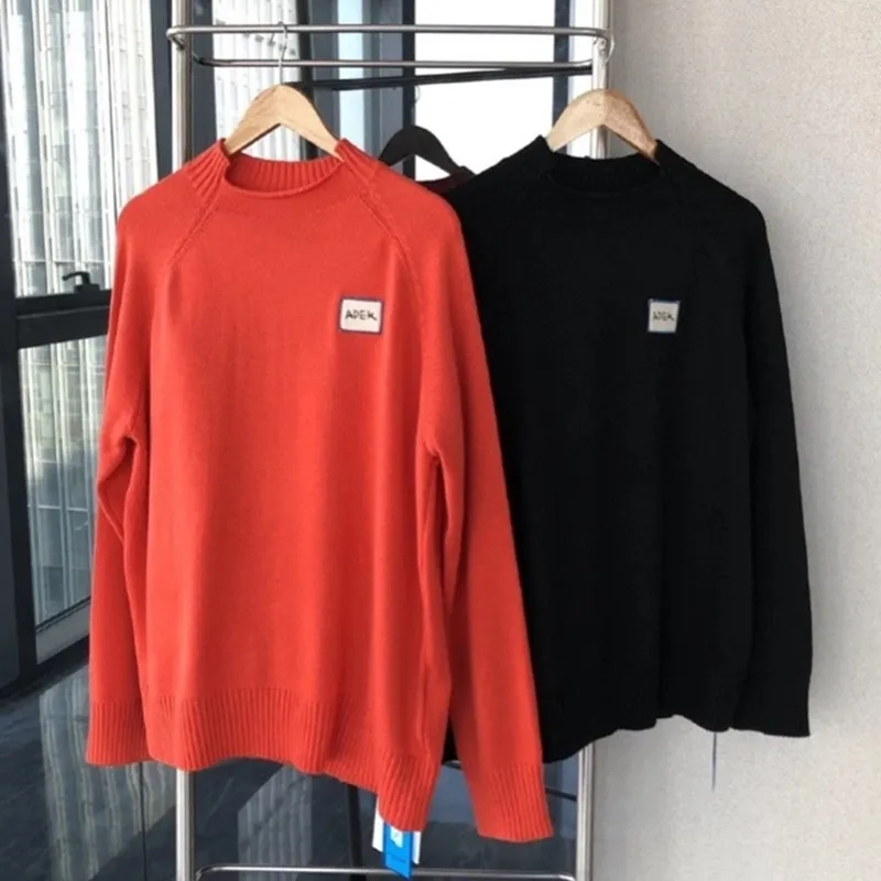 

Best Quality 2021fw Ader Error Fashion Sweaters Men 1:1 Destruction Red Black Collar Crewneck Patch Adererror Women Sweatshirts