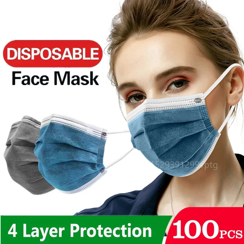 

4 Layers Adult Disposable Mask Activated Carbon Mascarillas Quirurquijas Homologadas Mouth Face Masks Filter Masque Chirurgical