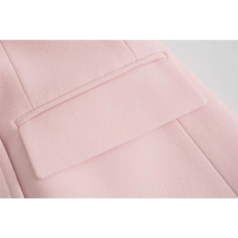 

Za Office Women Suit coat Blazers New Fashion Simple V-neck Pink Chic Women Suit jacket 2021 fashion chic street youth Suits