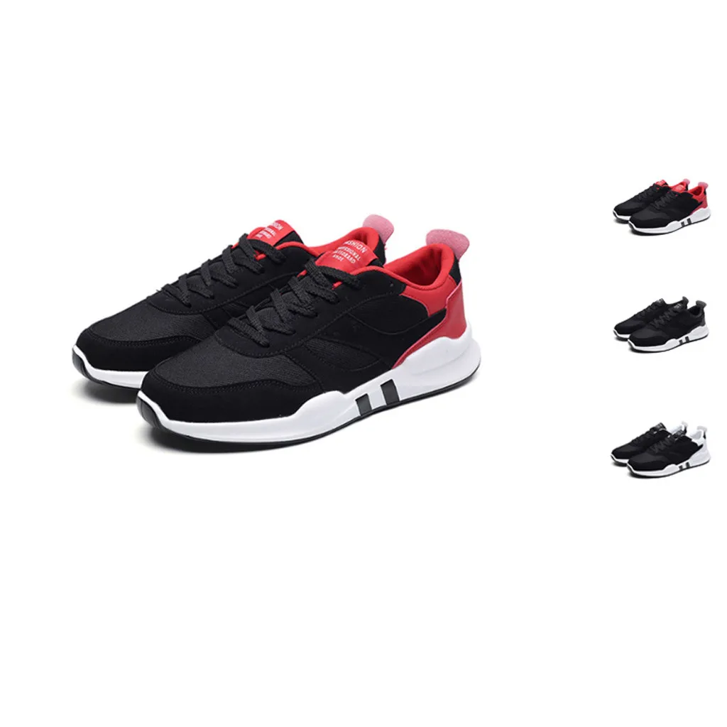 

Summer men's sports shoes solid color comfortable casual mesh lace breathable wild fashion trend sports shoes 2020
