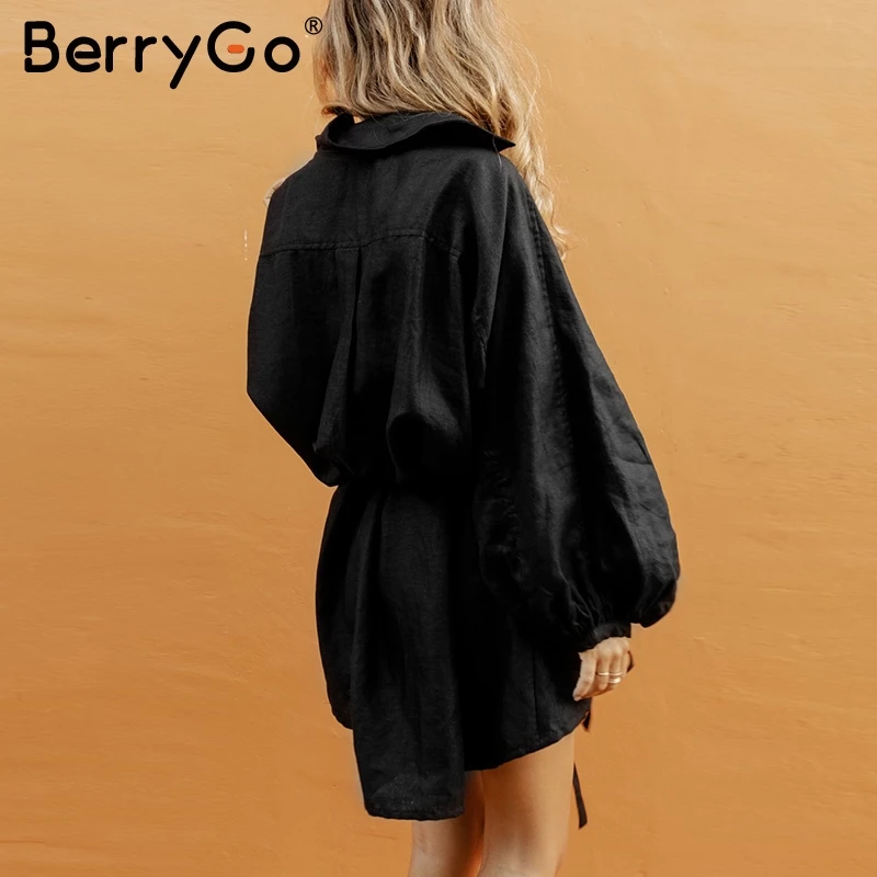 BerryGo японский стиль v-образным вырезом женское Хлопковое платье однотонные ленты