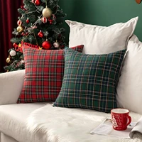 christmas decorative pillows case plaid cushion covers farmhouse holiday living room home decoration housse de coussin