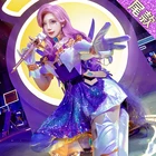 Аниме LOL KDA Серафин, Звездный глаз, снаряжение для сценического стресса, блестящая униформа, Женский костюм для косплея, Хэллоуин, бесплатная доставка