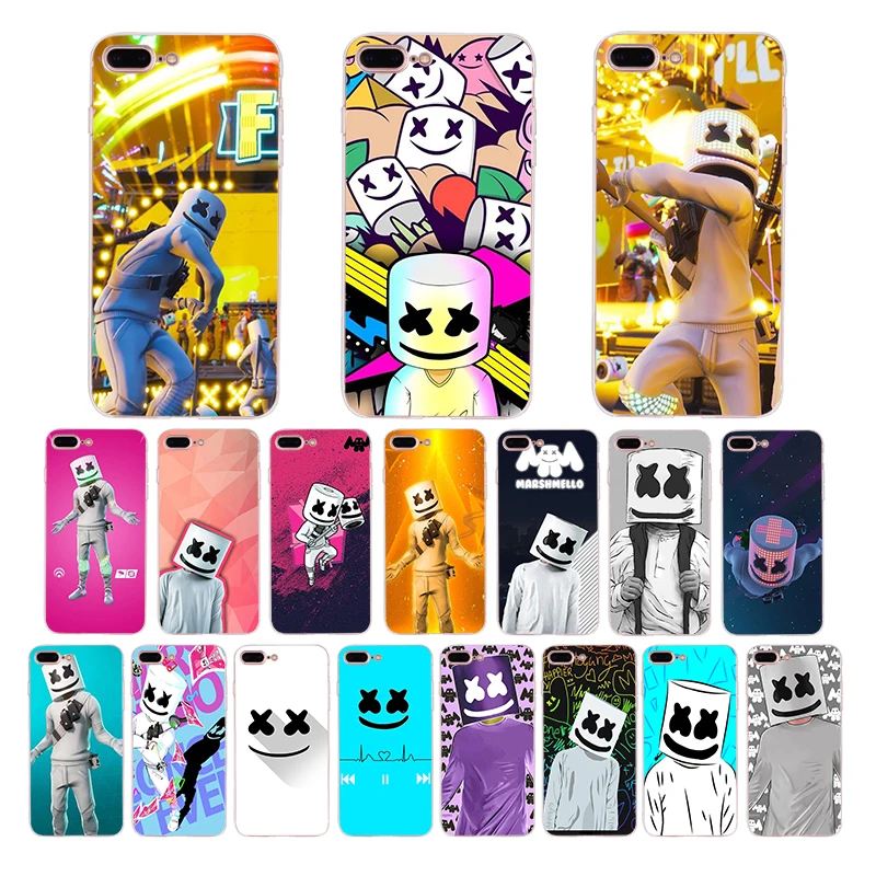 Мягкий силиконовый чехол для телефона DJ Marshmello marshmallow iPhone 6 7 8 6s plus X XR XS MAX 5 из ТПУ Apple