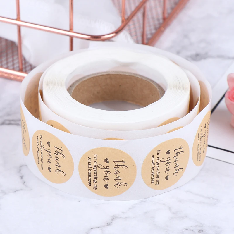 

500pcs 1 inch Label Stickers Cute Circle Paper Thank You Seal labels For Your Order and Handmade Stationery Stickers
