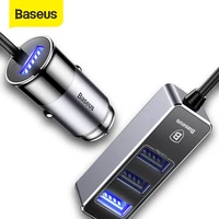 baseus 4 usb fast car charger for iphone ipad samsung tablet mobile phone charger 5v 5 5a car usb charger adapter car charger