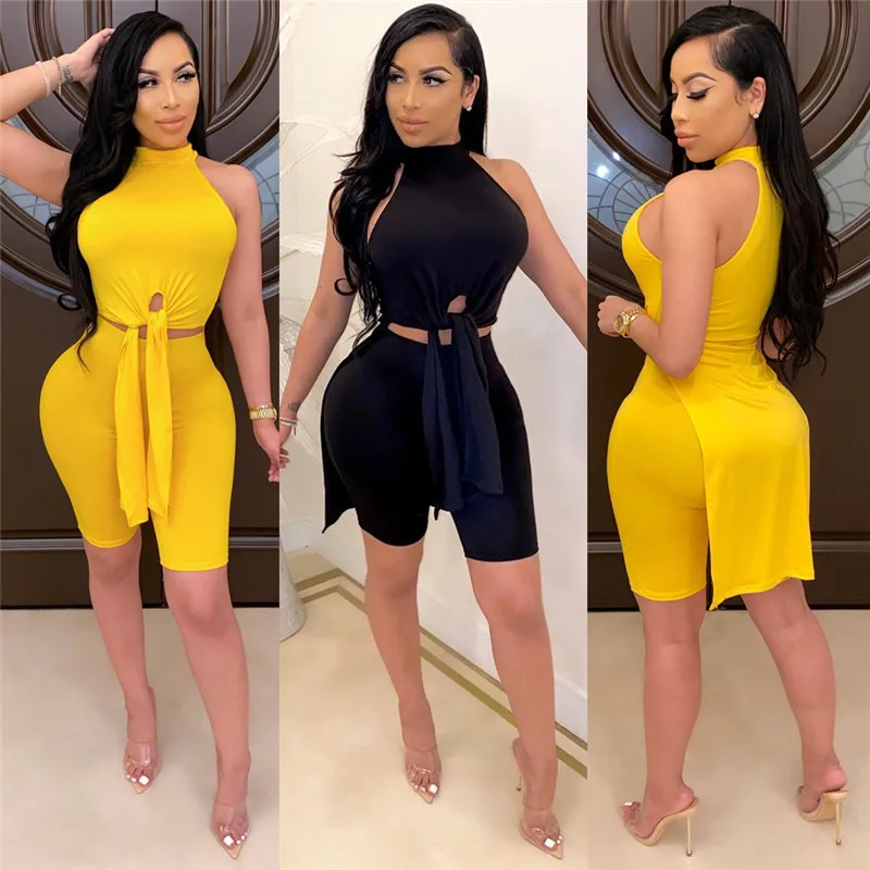 Doyerl Женский комплект из двух предметов цветочный сетчатый топ и шорты с вырезами