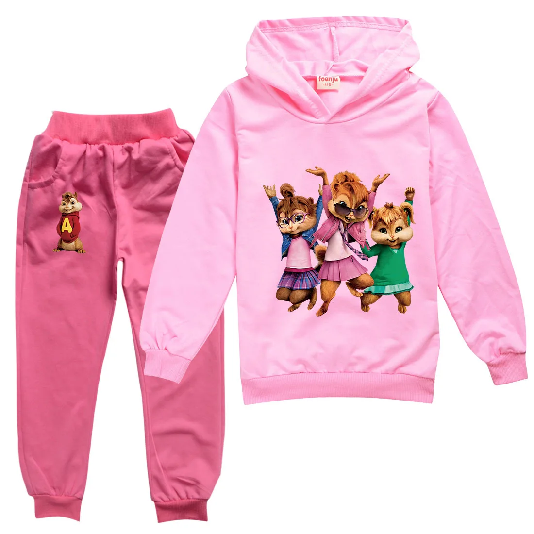 

Teen Girls Clothing Boys Hoodies Shirt Toddler Girl Spring Clothes 2021 Alvin and The Chipmunks Kids Fashion T Shirt + Pants Set