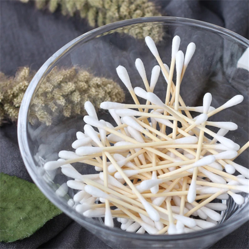 

50Bag/Set Disposable Buds Cotton Double Head Cotton Swab Bamboo Sticks Cotton Swab