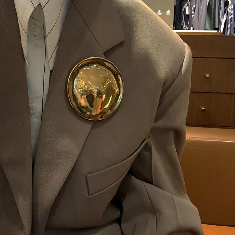 Корейская мода большие круглые ретро-броши персонализированная брошь на булавке