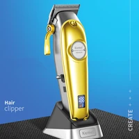 kemei hair trimmer km 53s usb rechargeable hair clipper oil head clipper carving hair line clipper white push haircut lcd