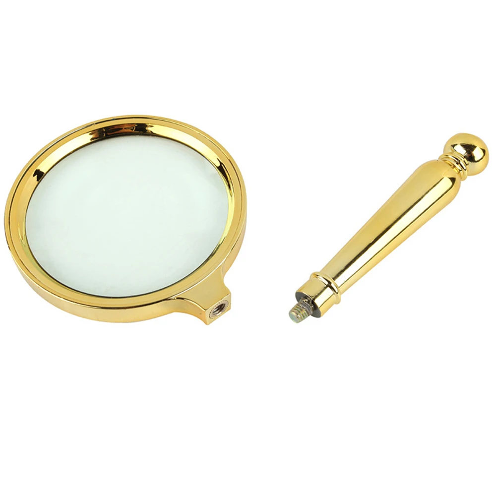 Ручной 10X увеличительное Стекло Портативный Ретро золото ручка глаз