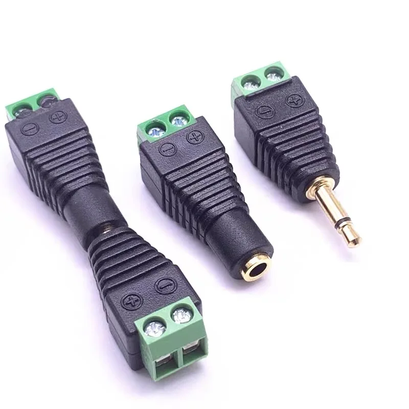 

1pcs 3.5Mm 2pole plug 3.5 mono power supply green terminal copper headphone terminal single female head terminal