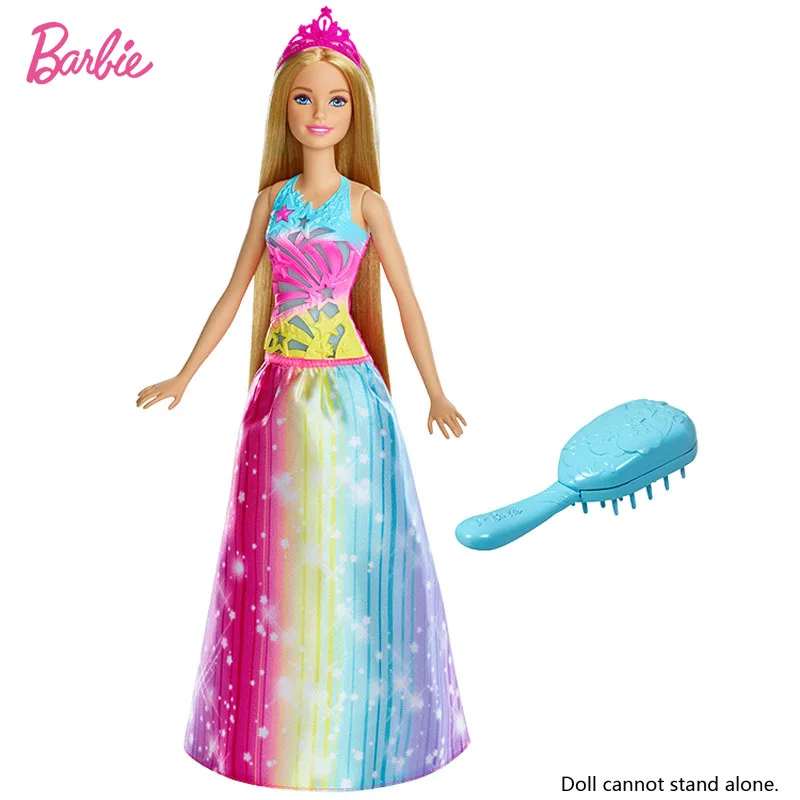 

Barbie Dreamtopia Rainbow Cove Brush'n Sparkle Princess Blonde with Four Different Light and Sound Shows Doll Girl Gift FRB12