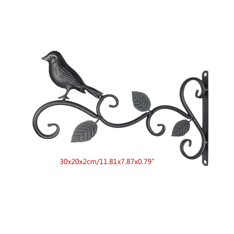 

P8DE Iron Hanging Bracket Wall Hook Plant Hanger for Bird Feeder Lanterns Flower Brackets Wind Chime Outdoor Decoration