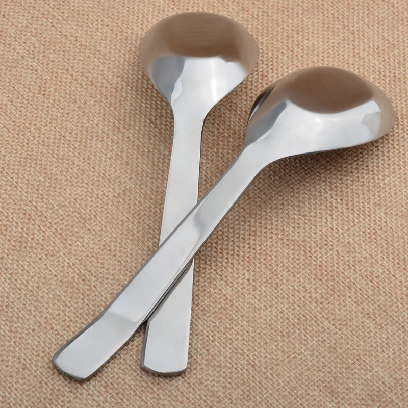 

New Stainless Steel Chinese Style Soup Spoon Round Shape Large Size Coffee Teaspoon Polishing Cutlery Dinnerware Tool 1PCS