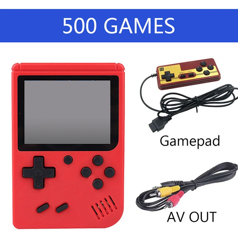 Red add Gamepad Новинка 500 игры ретро портативная мини игровая консоль 8 бит карманный портативный игровой плеер встроенные классические игры лучший подарок для ребенка - Цвет: Red add Gamepad