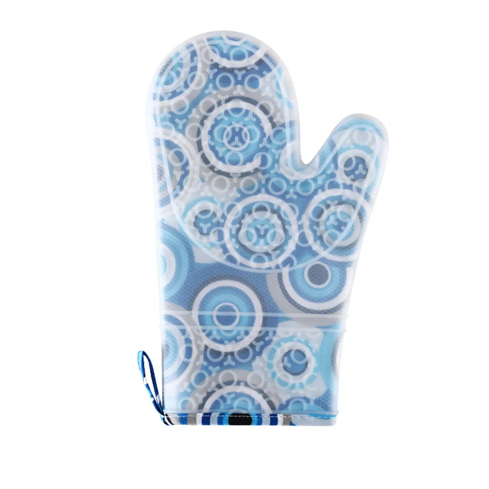 

1Pc Extended Floral Cloth Type Microwave Oven Use Anti-scalding Gloves Thick Silicone Heat-resistant Heat Insulation Gloves