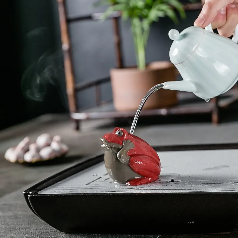 Креативные цветные керамика лягушка Чай Домашние животные маленькие украшения