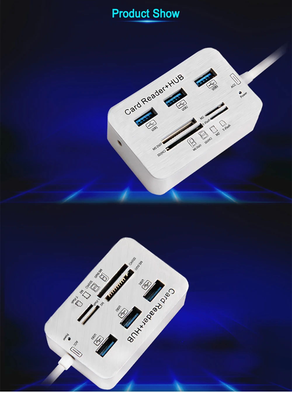 3 0/2.0USB/C хаб тип-c кабель 17 см usb-хаб usb порта мульти устройство для чтения карт SD TF ПК