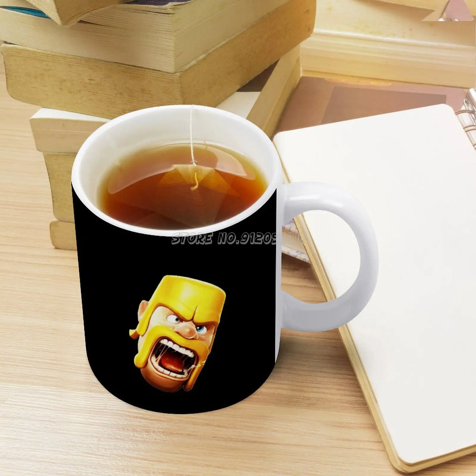 Fanart White Mug Ceramic Tea Cup Birthday Gift Milk Cups and Mugs Games Royale Clan Monster Fighter King And Townhall | Дом и сад